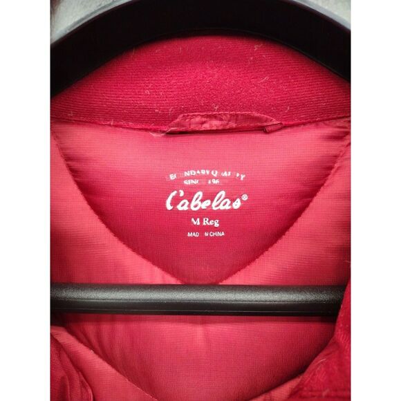 Cabela's Women's Med Reg Red Puffer 750 Filled Down Jacket Embroidered Logo - Picture 7 of 15